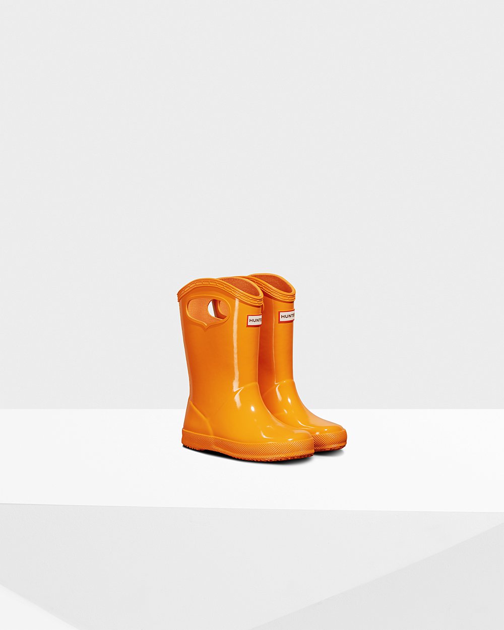 Botas De Agua Hunter Niños Original First Classic Grab Handle Gloss - Naranjas - Argentina 9574PRVBG